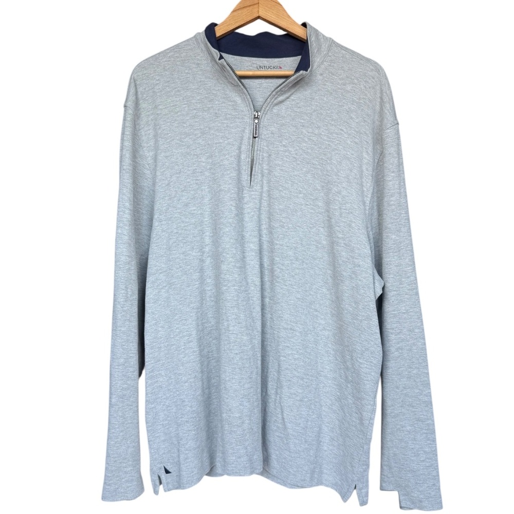 UNTUCKit Santangelo 1/4 Zip Pullover Gray  Sweater Sz XXXL‎